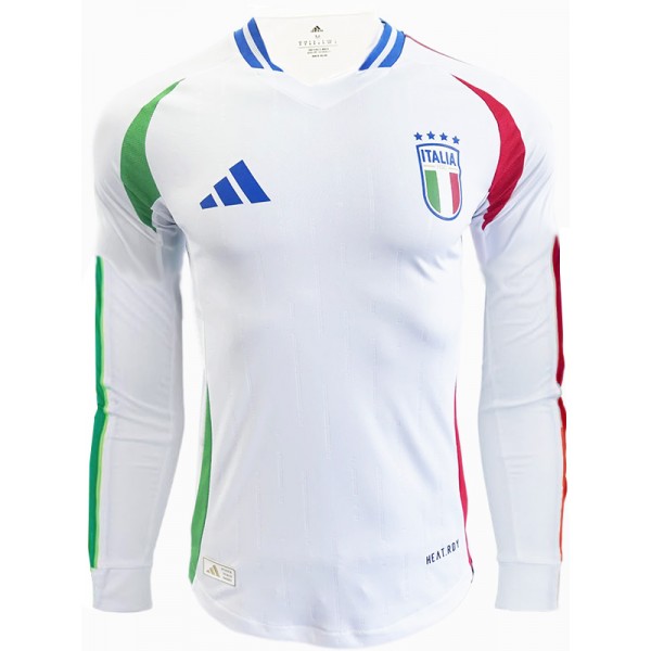 Italy maglia da trasferta a maniche lunghe divisa da calcio seconda divisa sportiva da uomo per kit da calcio 2024 Euro Cup